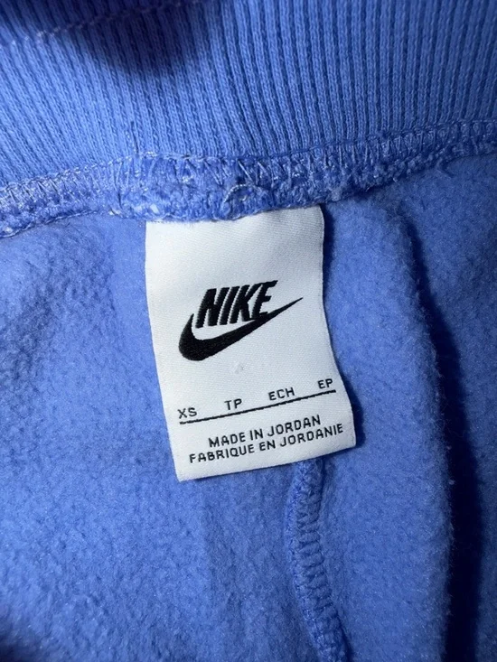 Nike Periwinkle Wide-Leg Sweatpants with White Swoosh - Picture 2 of 4